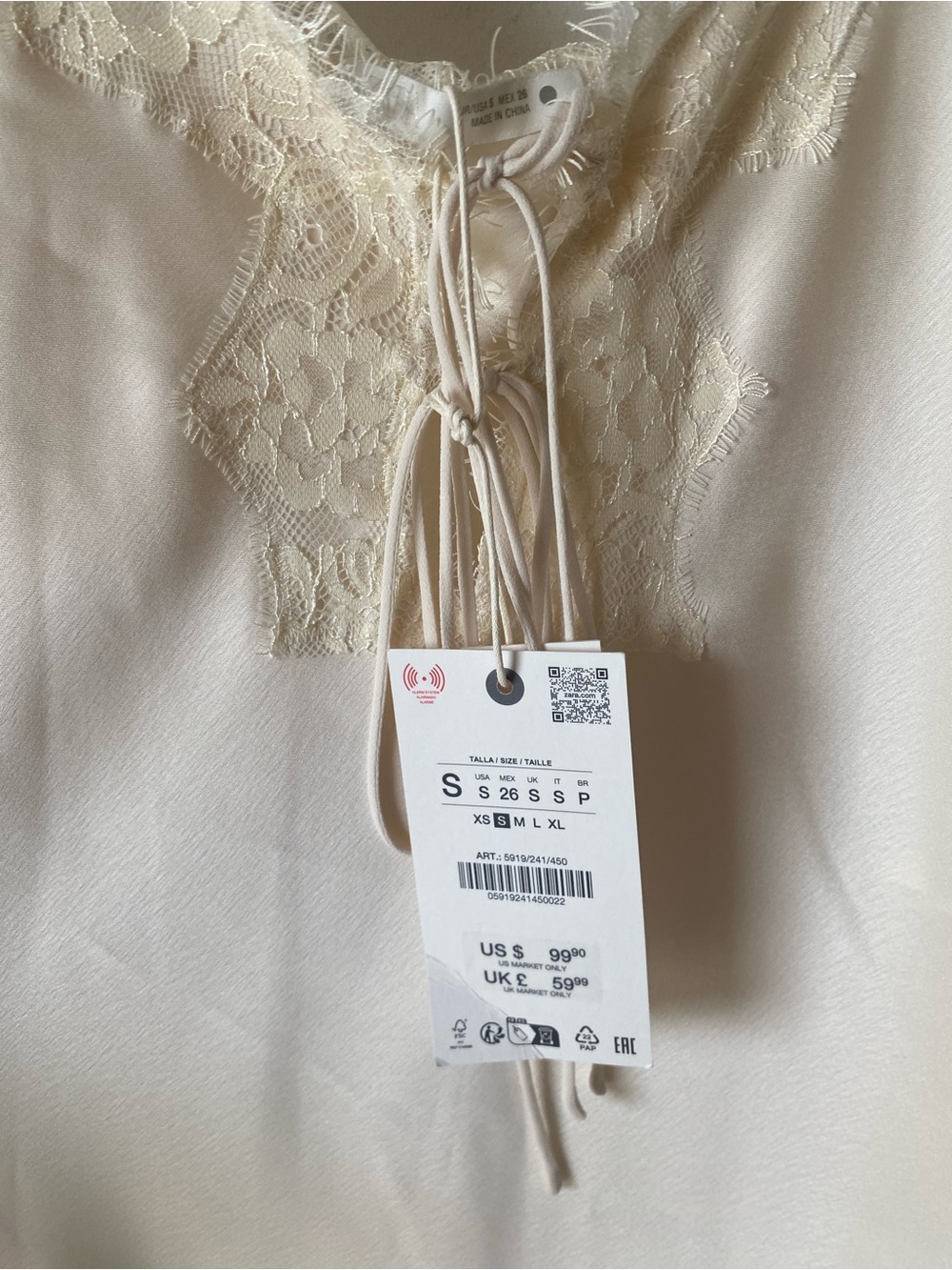 Zara Cream Satin Slip Dress - Picture 11 of 11